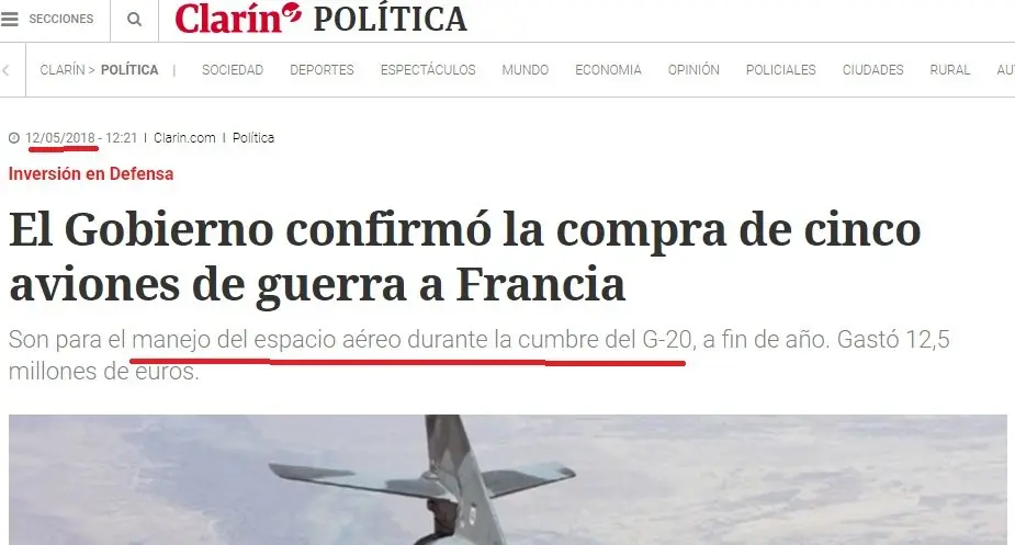 Argentina compra cazas