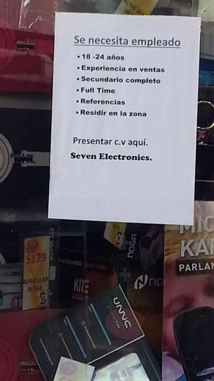 Empleado de 18 a 24 con experiencia, si claro