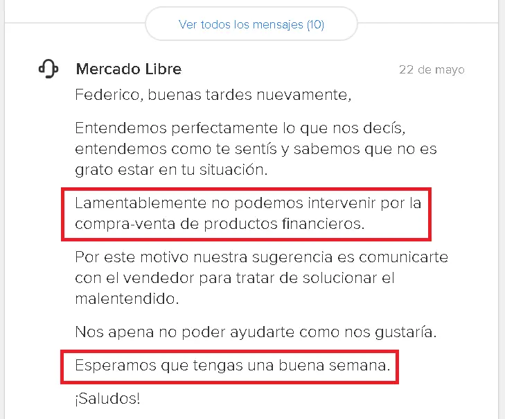 Me estafaron y ML le da la derecha al estafador