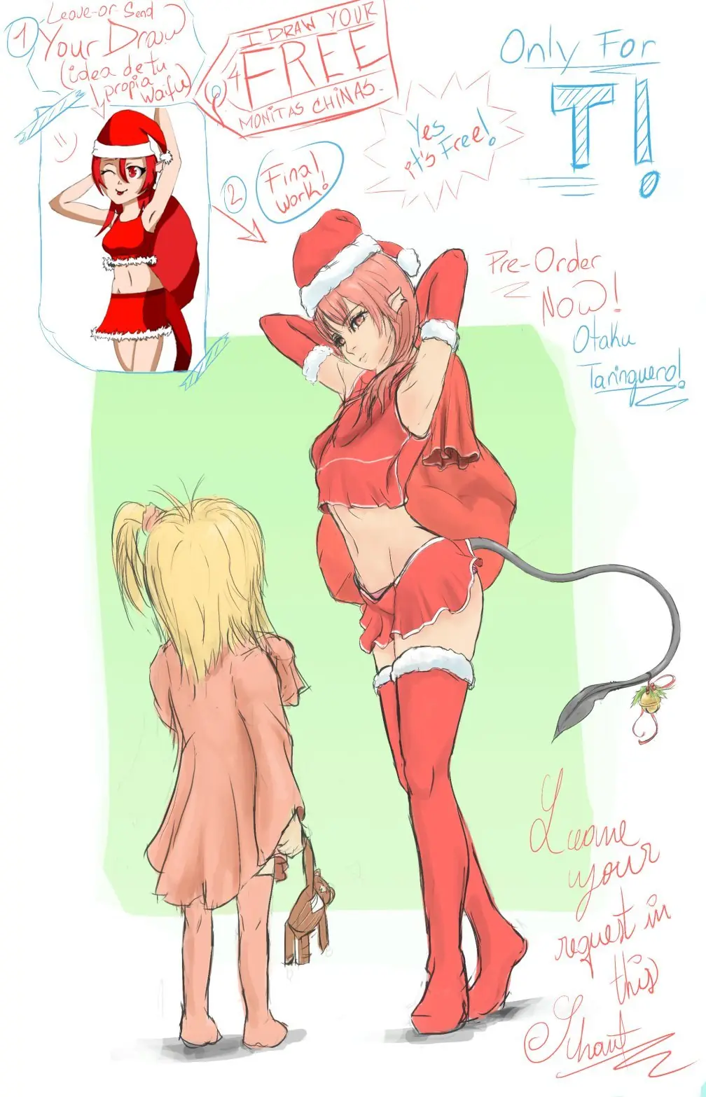 Mira las waifus taringueras que dibuje