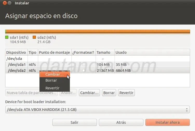 sin formatear