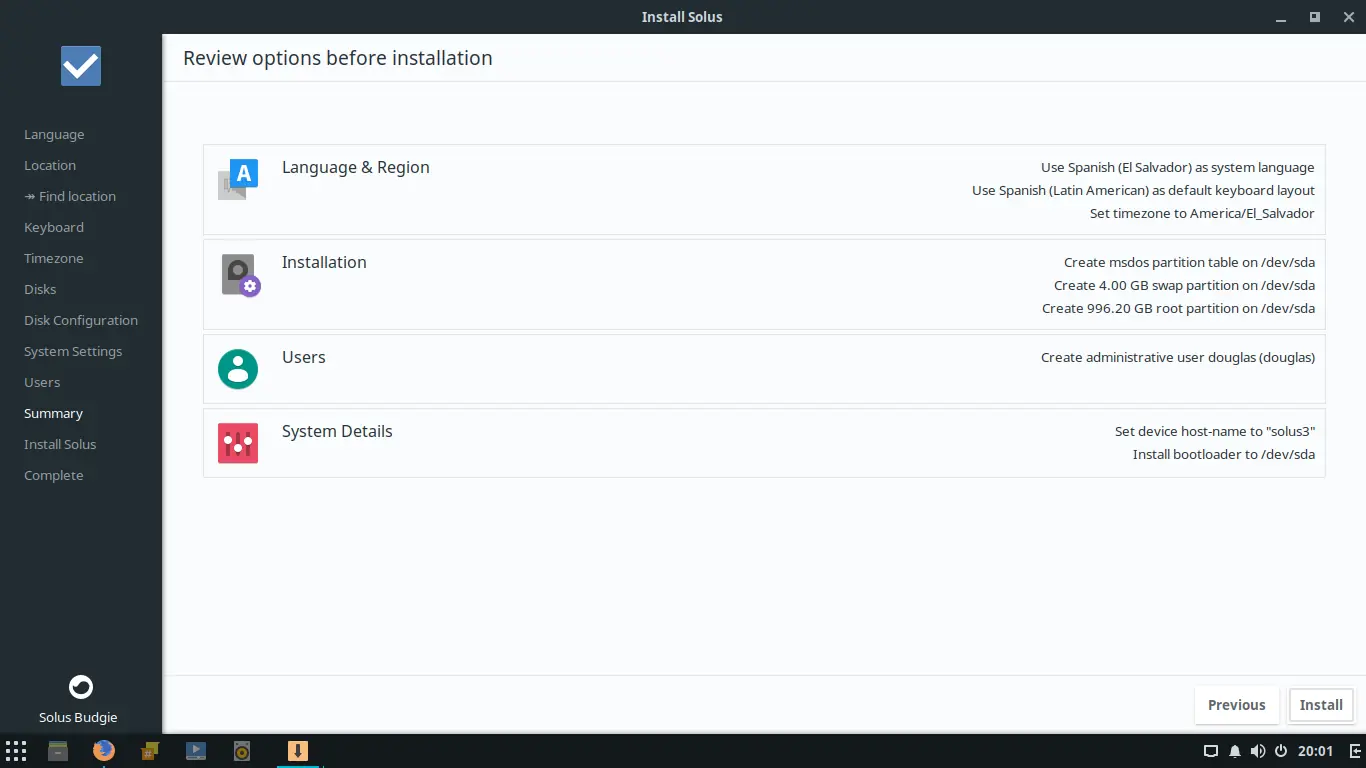 Instalacion Solus3 budgie