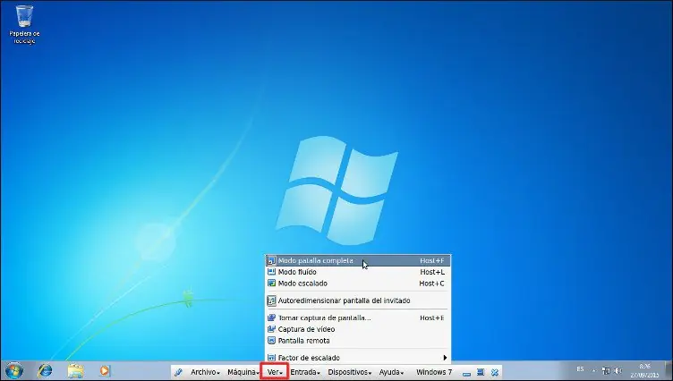 Ajustes Windows (7-8-10) Máquina virtual