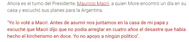 Morena Rial "Yo lo vote a Mauricio Macri"