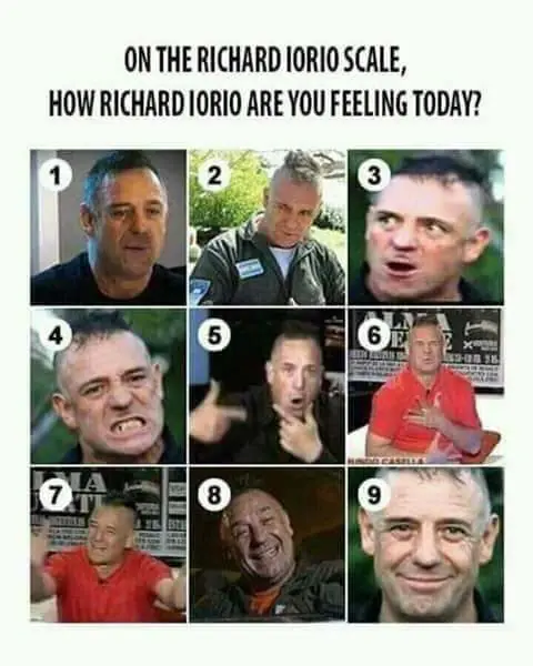 On the richard iorio scale, how are you feeling today?