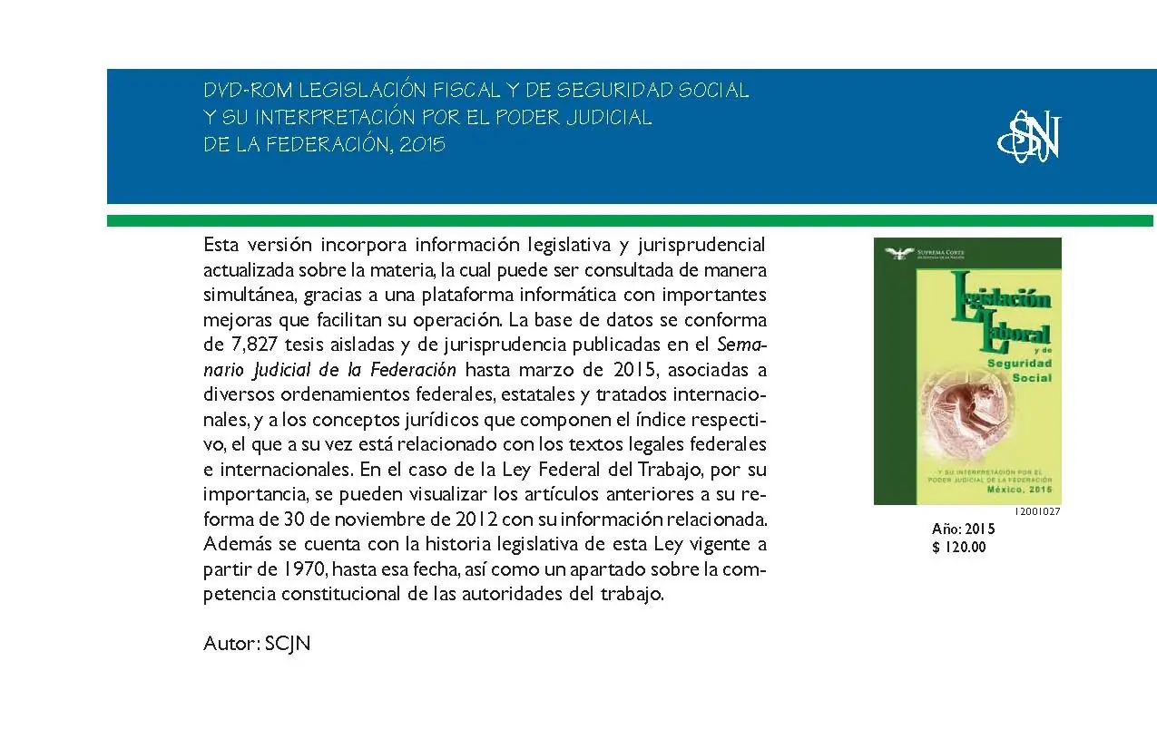 IUS Diciembre 2014 y DVD's de legislaciones mexicanas