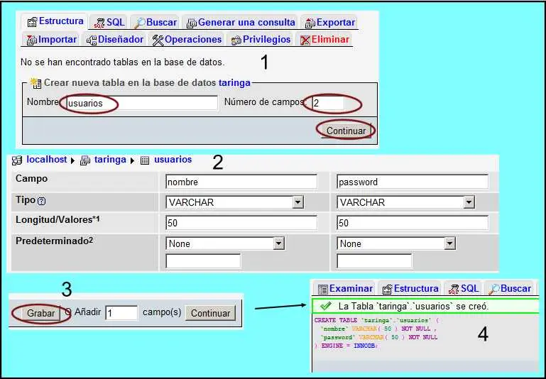 sesion base de datos