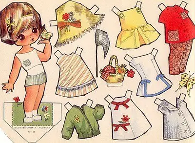 Muñecas recortables, recuerdos de la infancia.