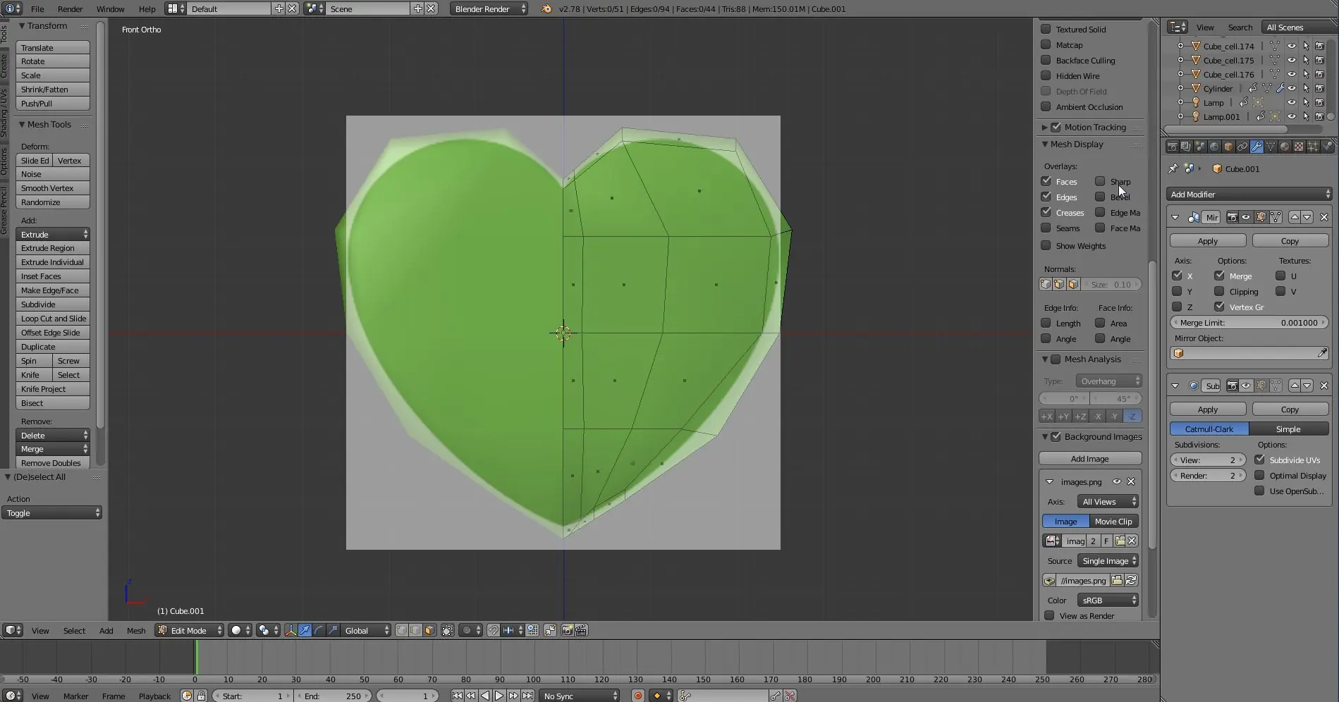 Hice un corazón verde 3D y te lo muestro