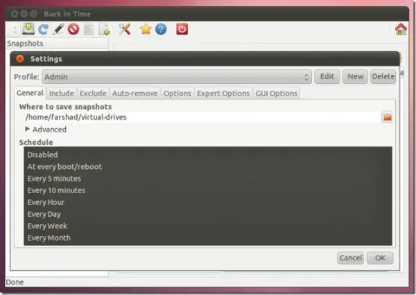 Back in time, una herramienta para hacer backups