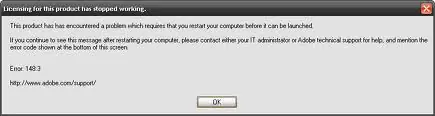Solución Error 148:3  Adobe CS4 Master Collection