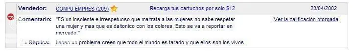 Calificaciones graciosas en Mercado Libre