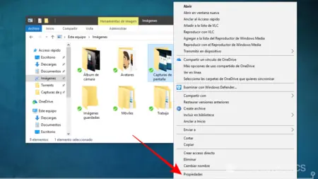 Carpeta por defecto de capturas de pantalla en Windows 10