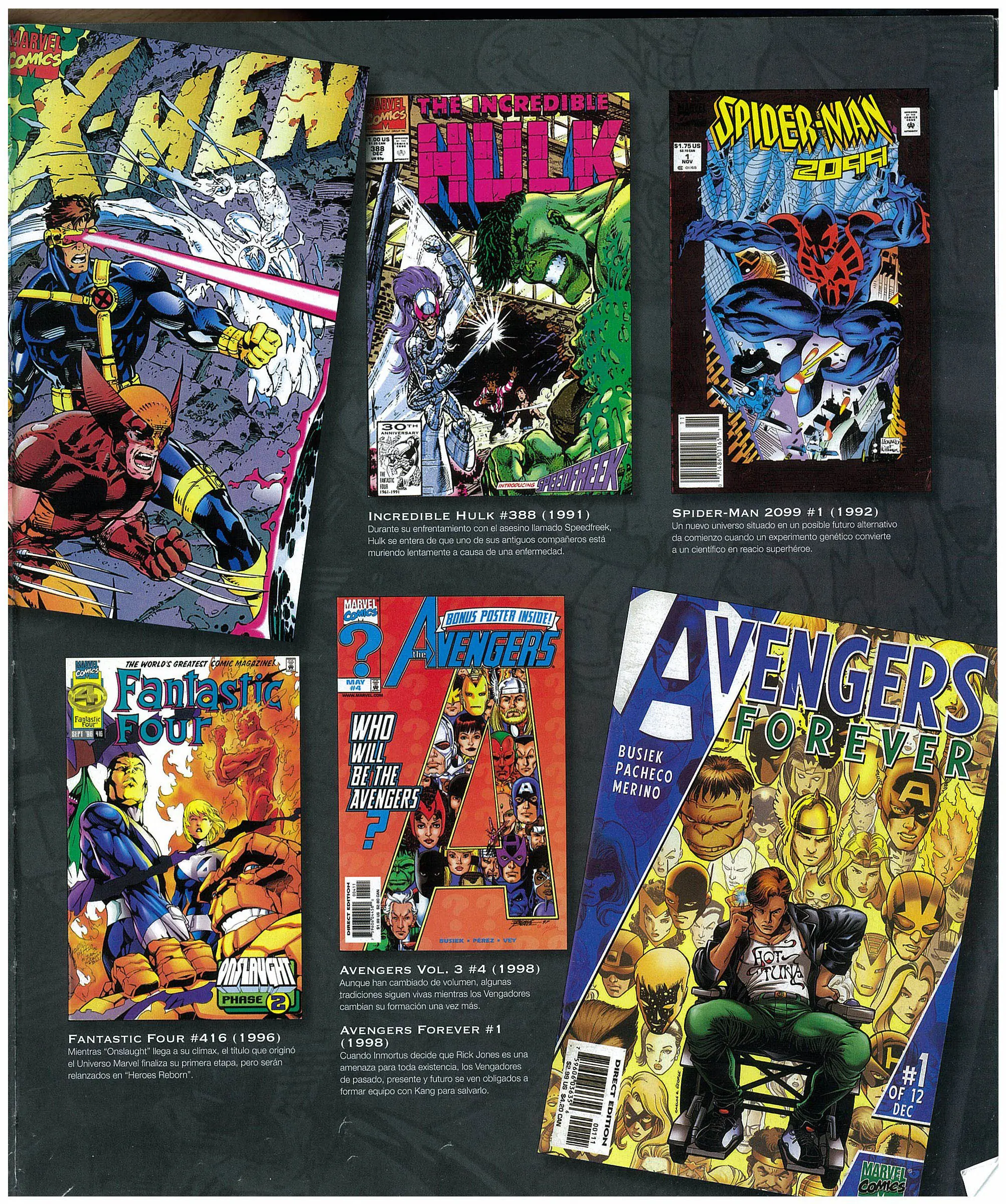 Thor Spiderman Hulk  Punisher Deadpool Wolverine Iron man La cosa La mole capitan America Antorcha Humana Fenix Charles Xavier