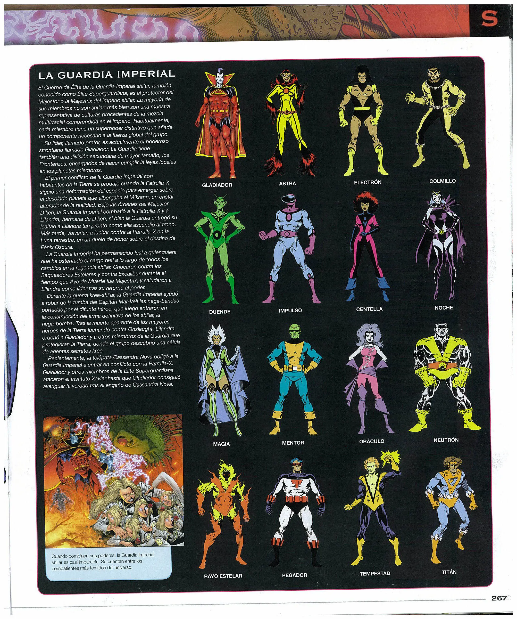 Thor Spiderman Hulk  Punisher Deadpool Wolverine Iron man La cosa La mole capitan America Antorcha Humana Fenix Charles Xavier