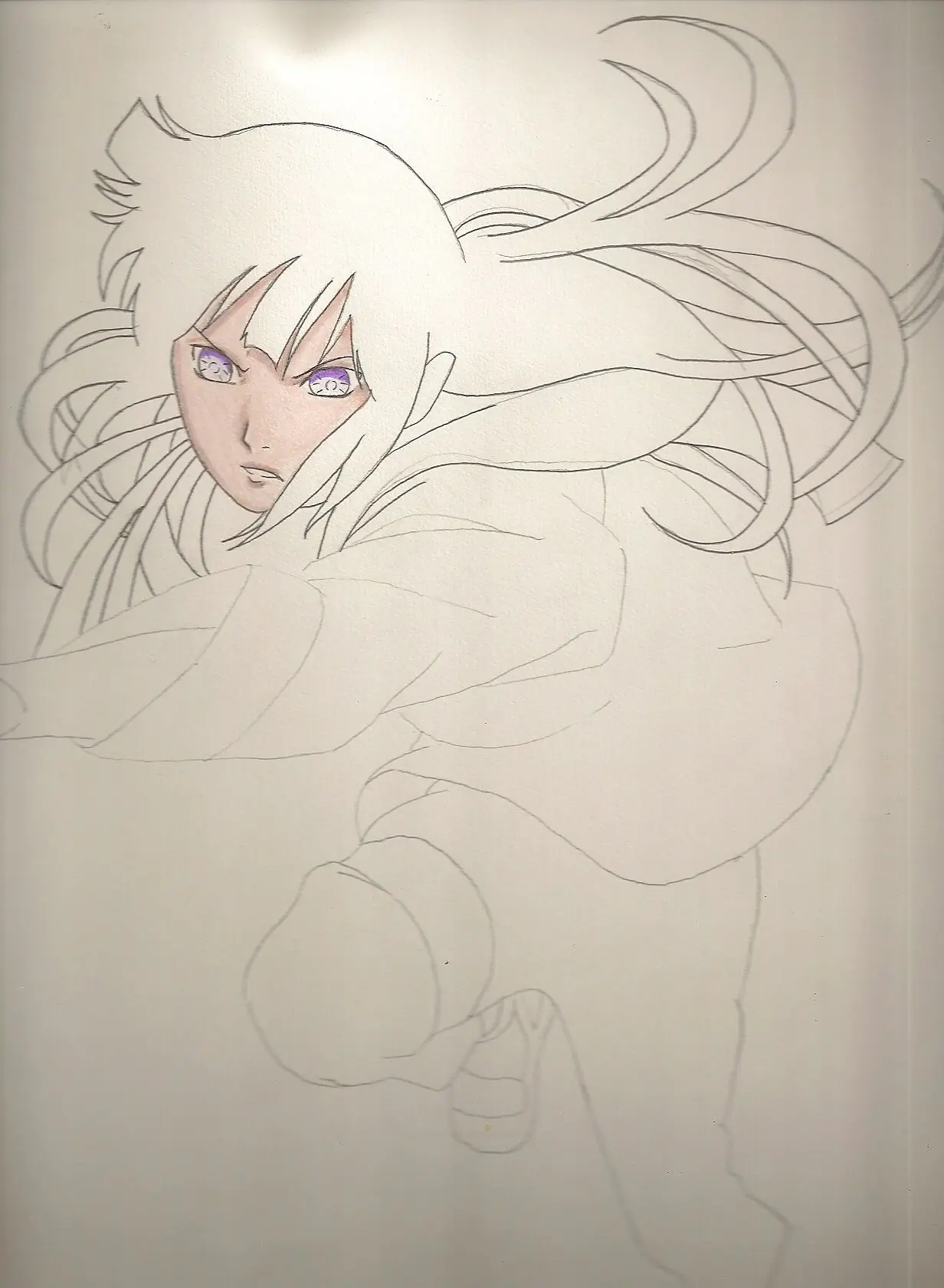 dibujando [anime] hinata y naruto en kyubi a color