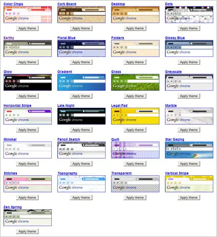 Google Chrome incluye 25 themes y todos son horribles
