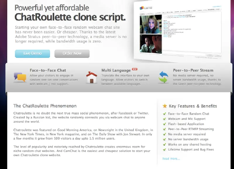 Camchatscript Clon de chatroulette !