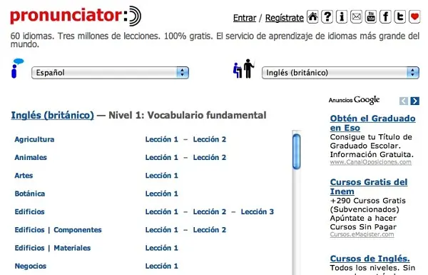 Aprende idiomas fácil y gratis con Pronunciator