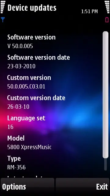 Firmware del 5800 actualizado: 50.0.005