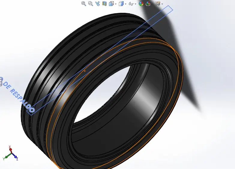 Mi trabajo en Solidworks: Rueda [cubierta y llanta]