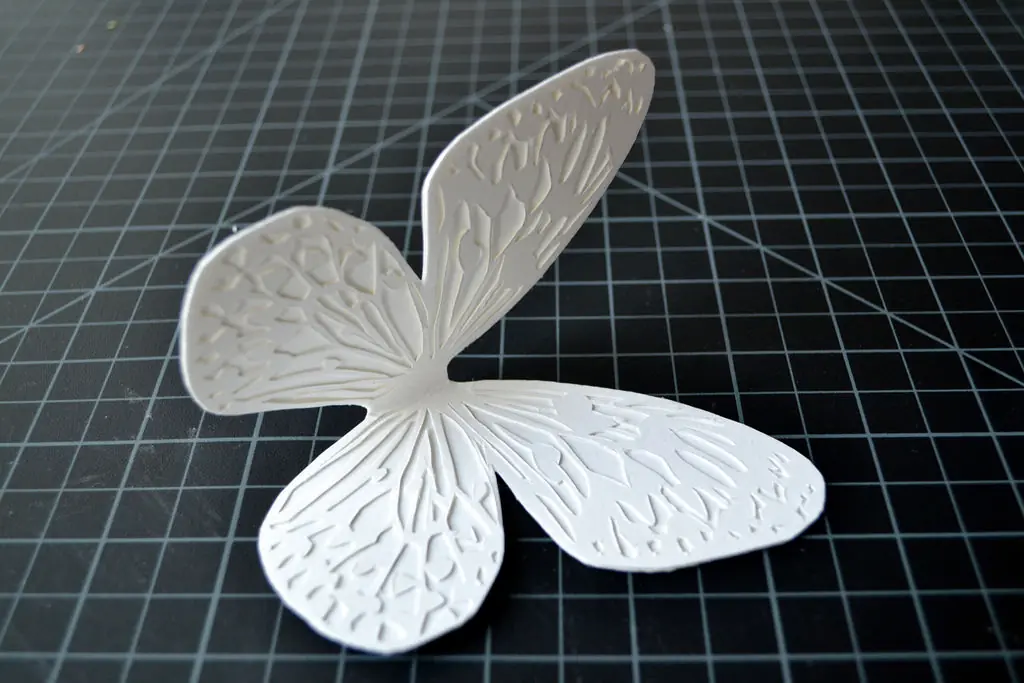 marco con mariposa de papel