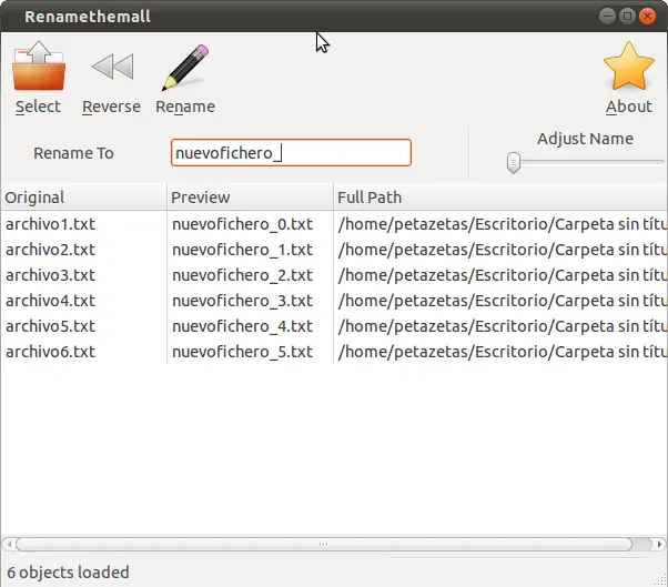Renombrar archivos Linux
