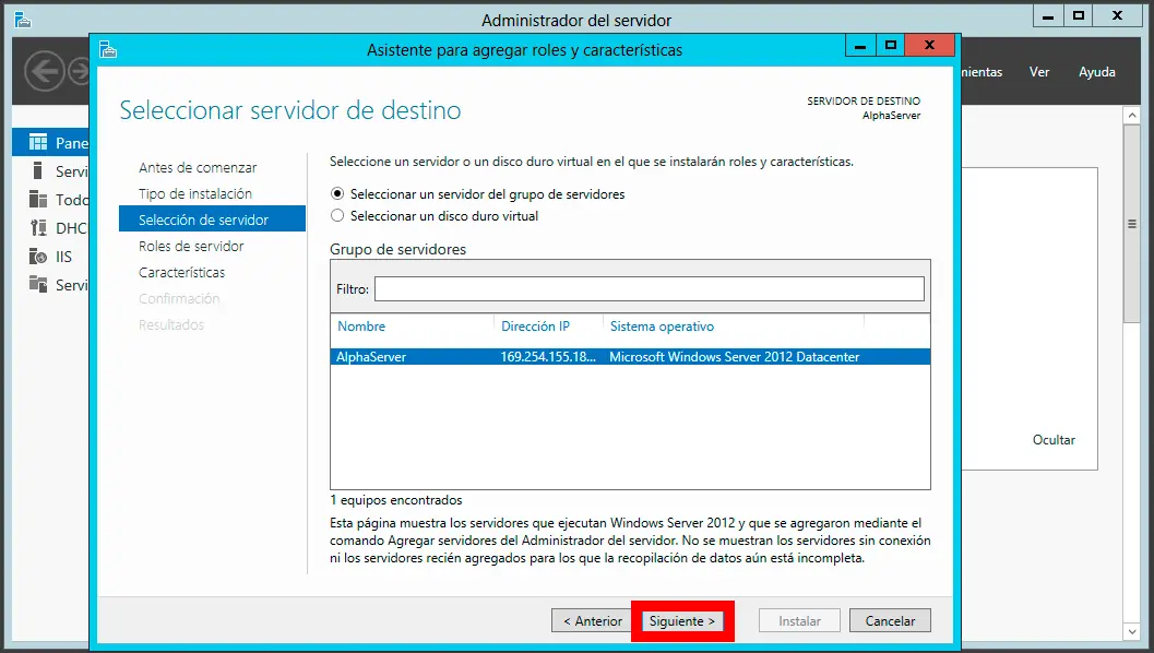Instalación Active Directory Win Server 2012