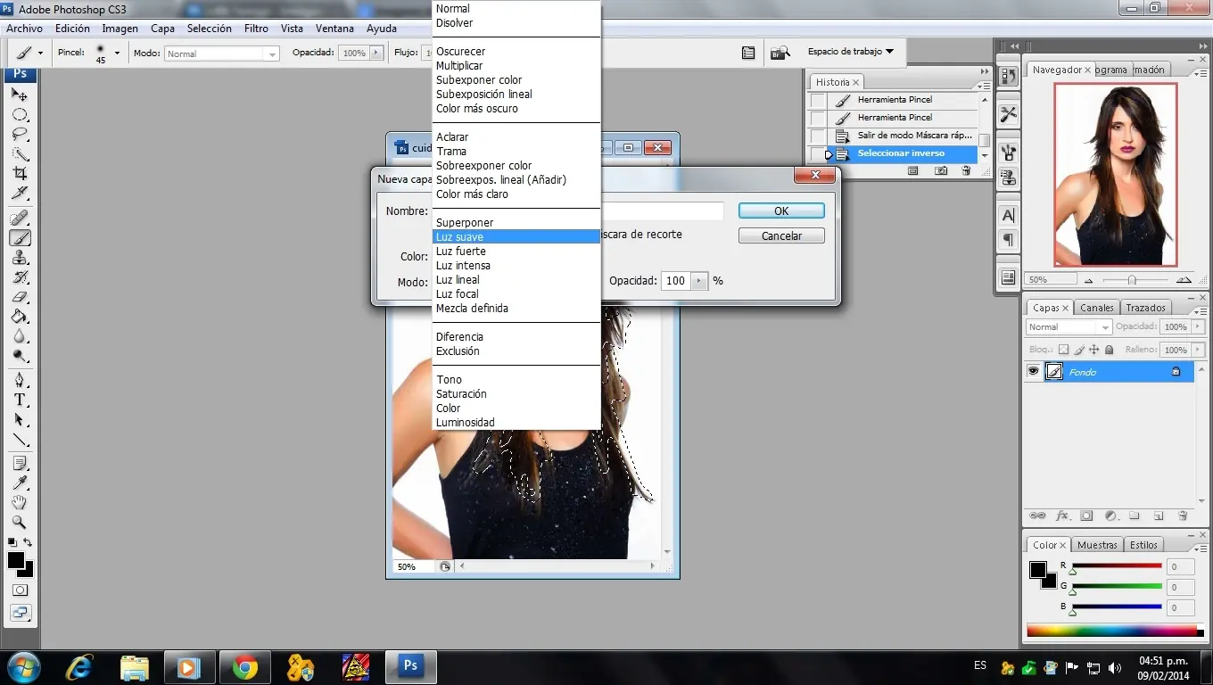Como cambiar el color del Cabello con Photoshop CS3