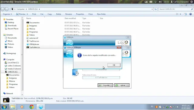 memoria usb cambiar icono