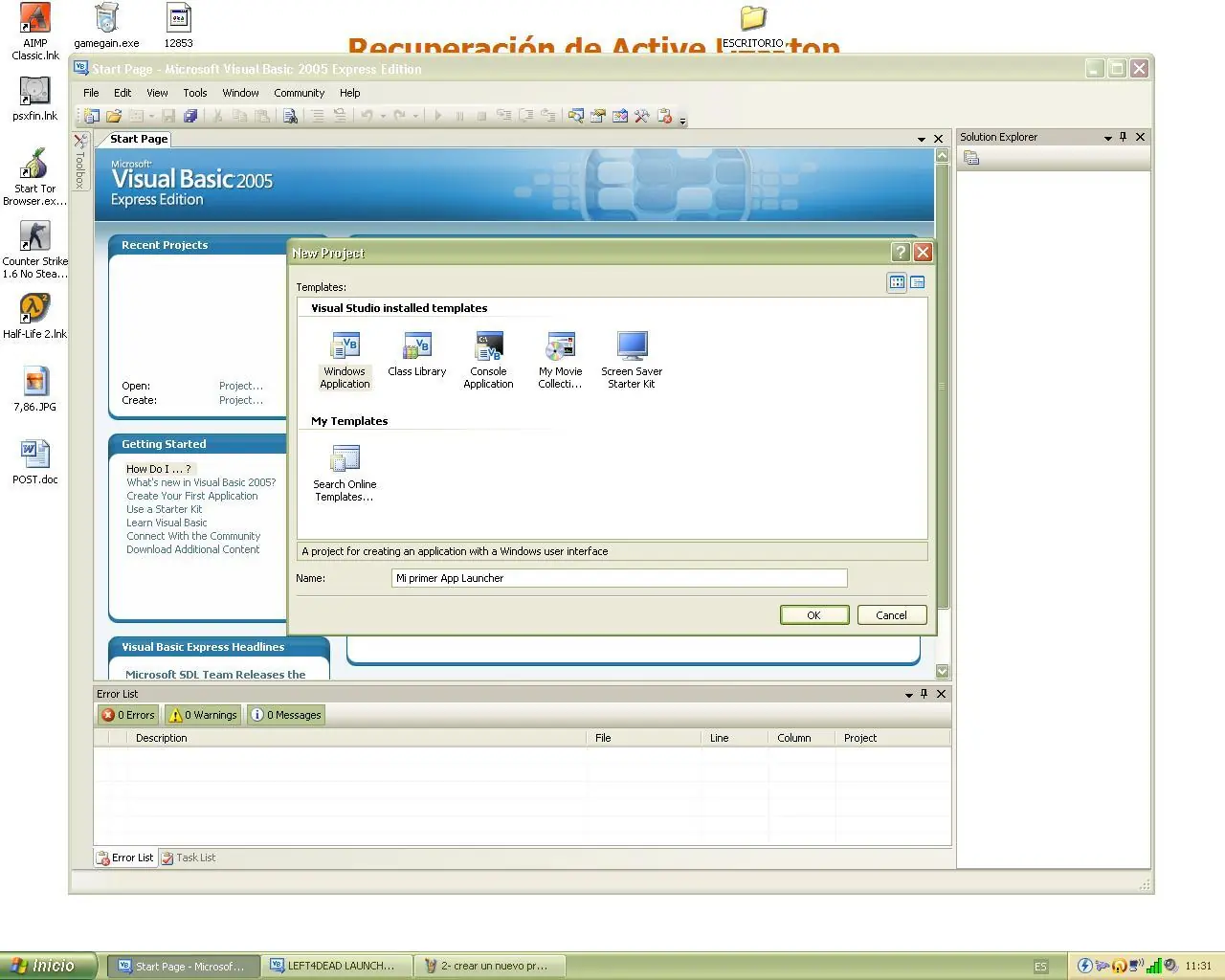 [Tutorial] Crea tu propio launcher en visual basic .net
