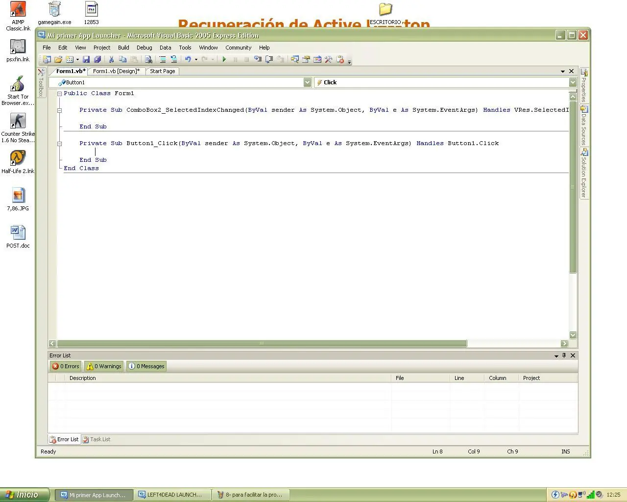 [Tutorial] Crea tu propio launcher en visual basic .net