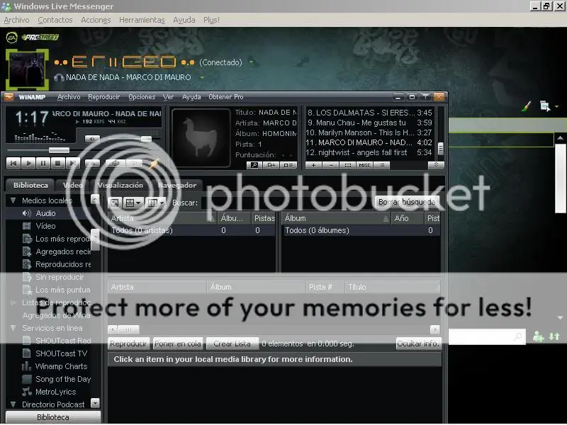 como ver en msn lo que estoy escuchando en el winamp