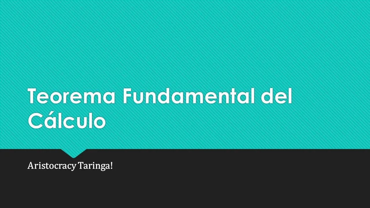 Teorema fundamental del cálculo