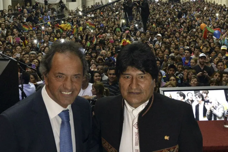 Scioli y Evo Morales mas unidos que nunca