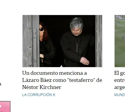 Noticia falsa "Báez testaferro d Kirchner, documento suizo"