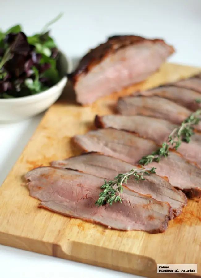Asado de ternera con pimenton en polvo y miel, delicioso