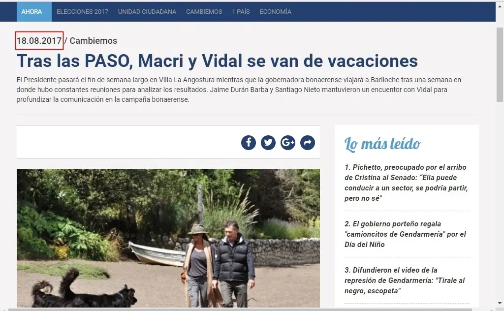 Media provincia bajo agua, Vidal de vacaciones