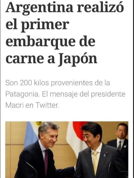 Argentina realizó el primer embarque de carne a Japón