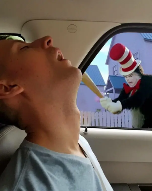 Se queda dormido  y su novia pide que le hagan Photoshop