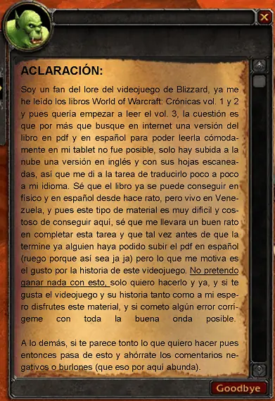 (Proyecto) World of Warcraft crónicas vol 3 (9na parte)