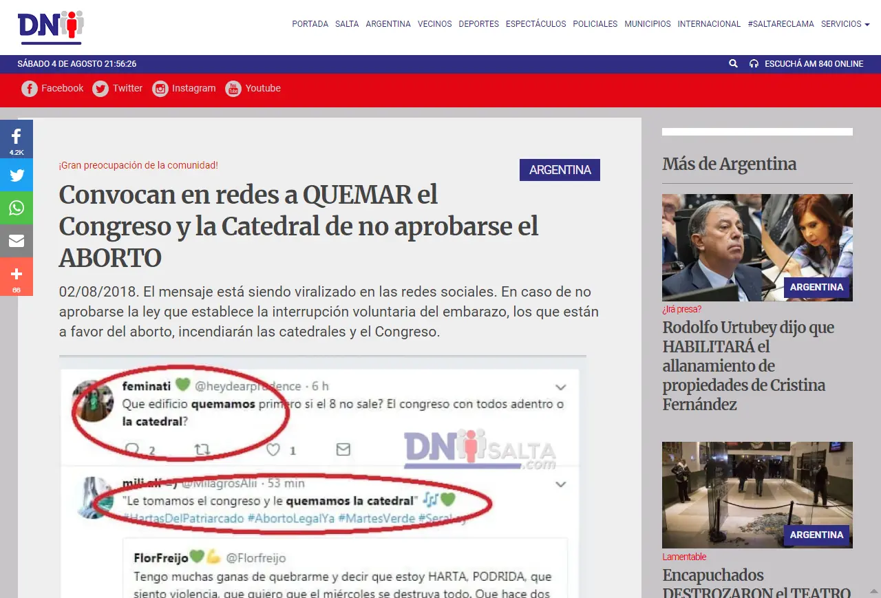 Feministas amenazan con sitiar la Capital Federal