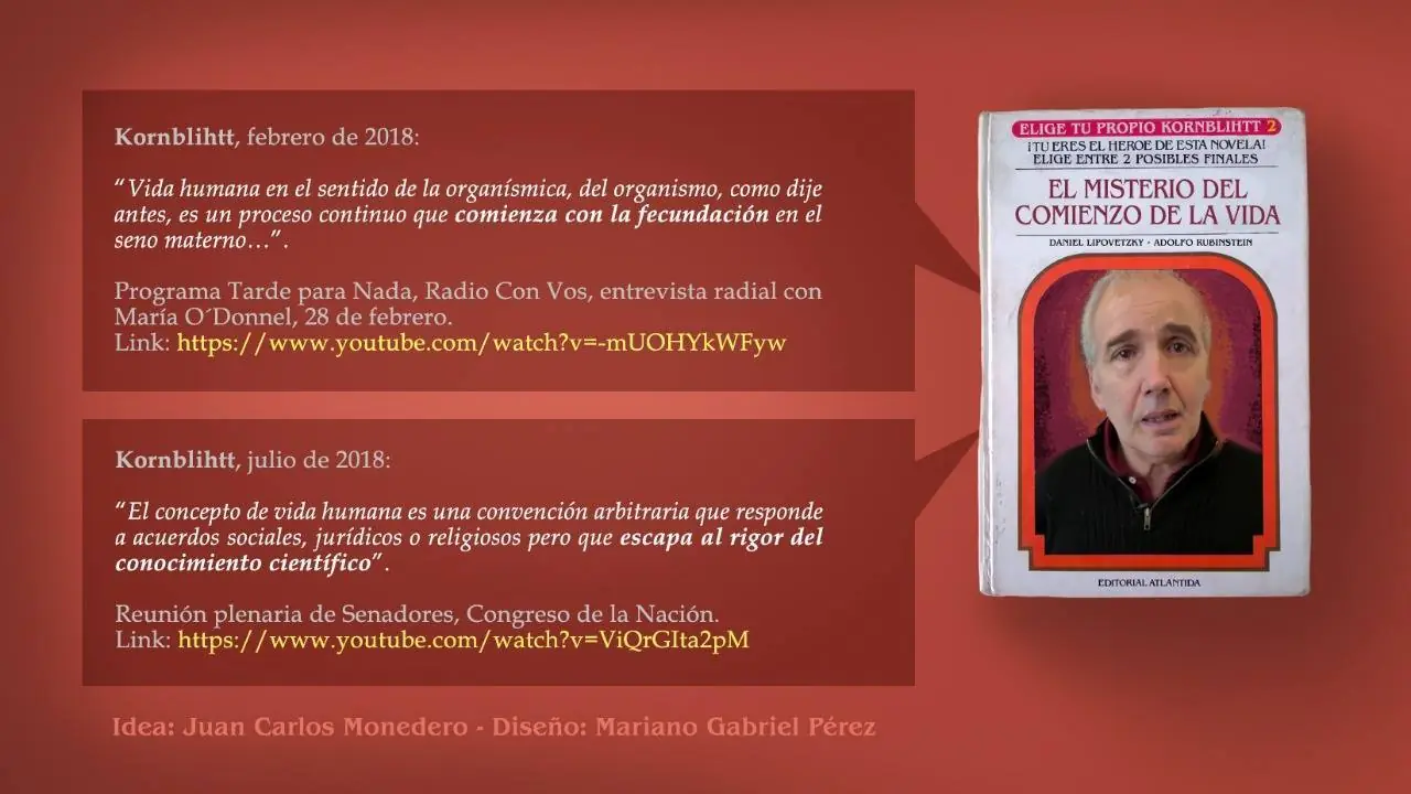Kornblihtt dice: La vida humana comienza en la concepción