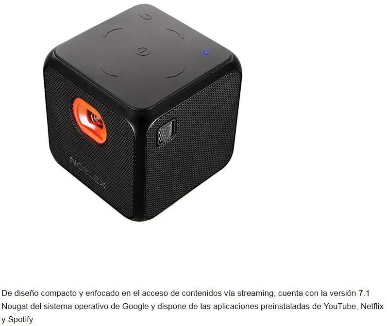 Así funciona Smart Qube, el proyector portátil de Noblex