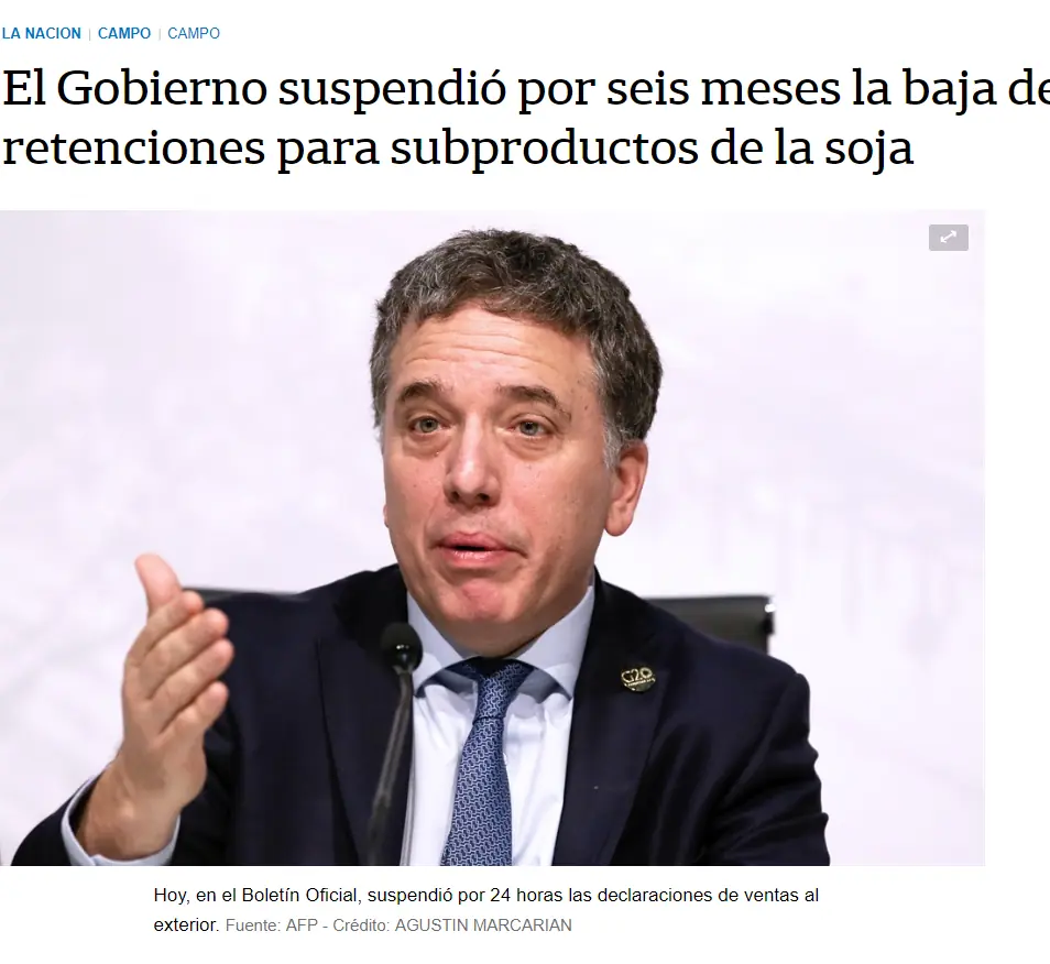 Sorpresa: El gobierno suspendio la baja de retenciones