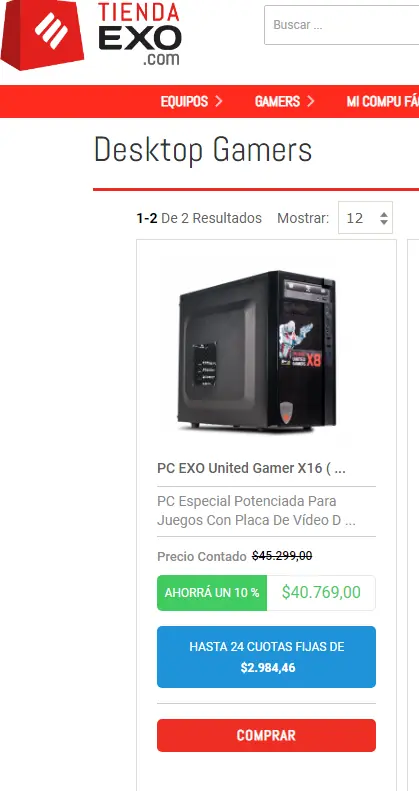 La "Pc gamer" Exo de 40 lucas