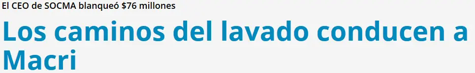 Los caminos del lavado conducen a Macri