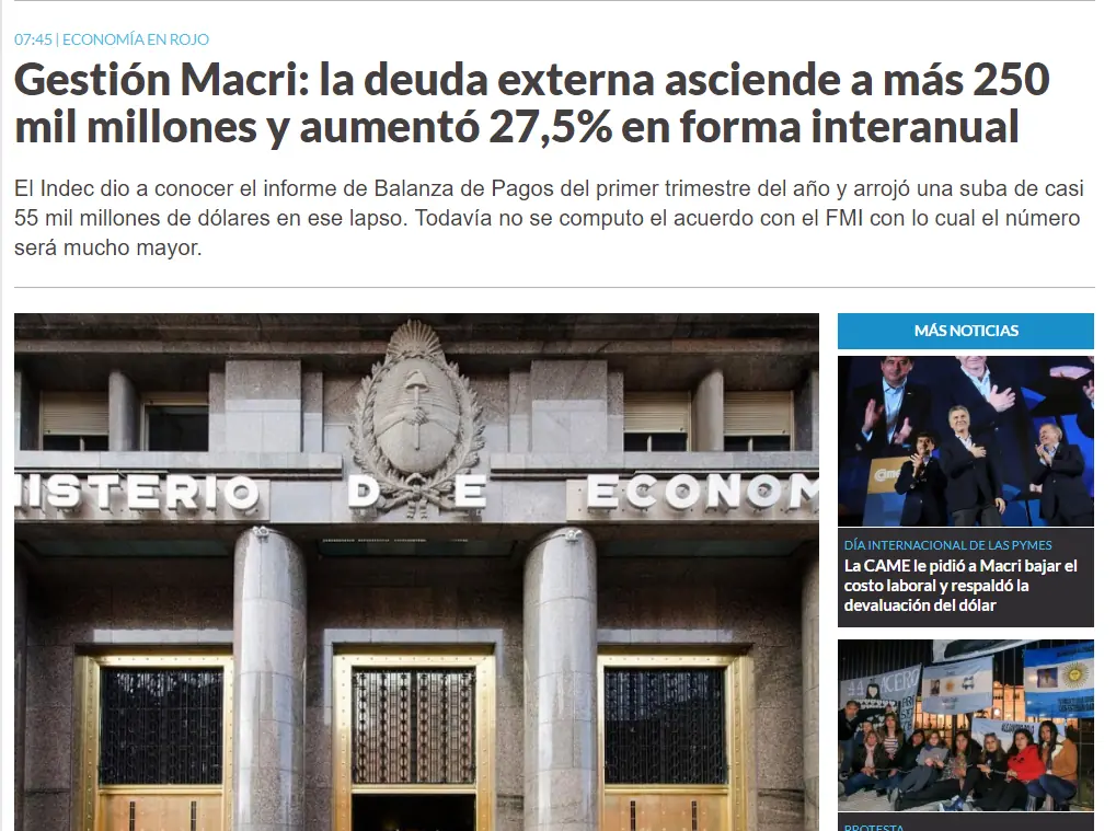 El desastre economico que esta haciendo el macrismo