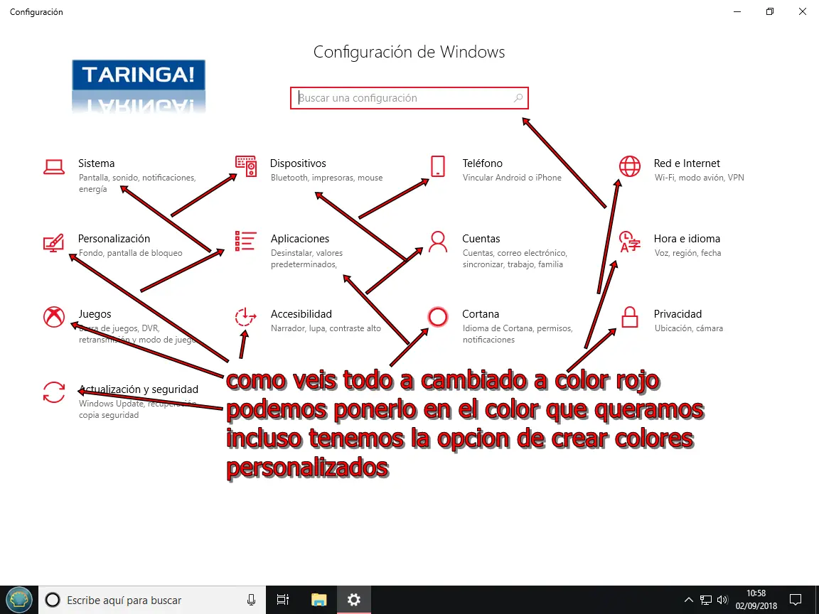 cambiar colores de windows 10 trucos