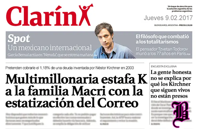 La tapas de Clarín cuando gobernaban